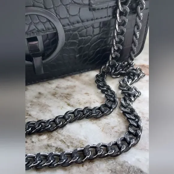 Elegant ALDO Black Croc Handbag/Crossbody - Picture 12 of 12